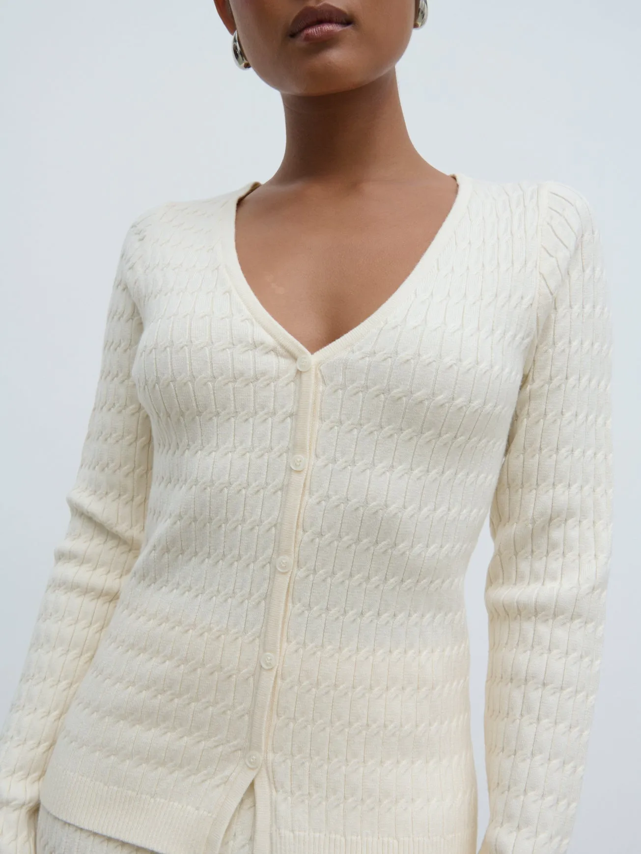 Iliana Cable Knit Cardigan - Cream sold by Pretty Lavish product image thumbnail 2