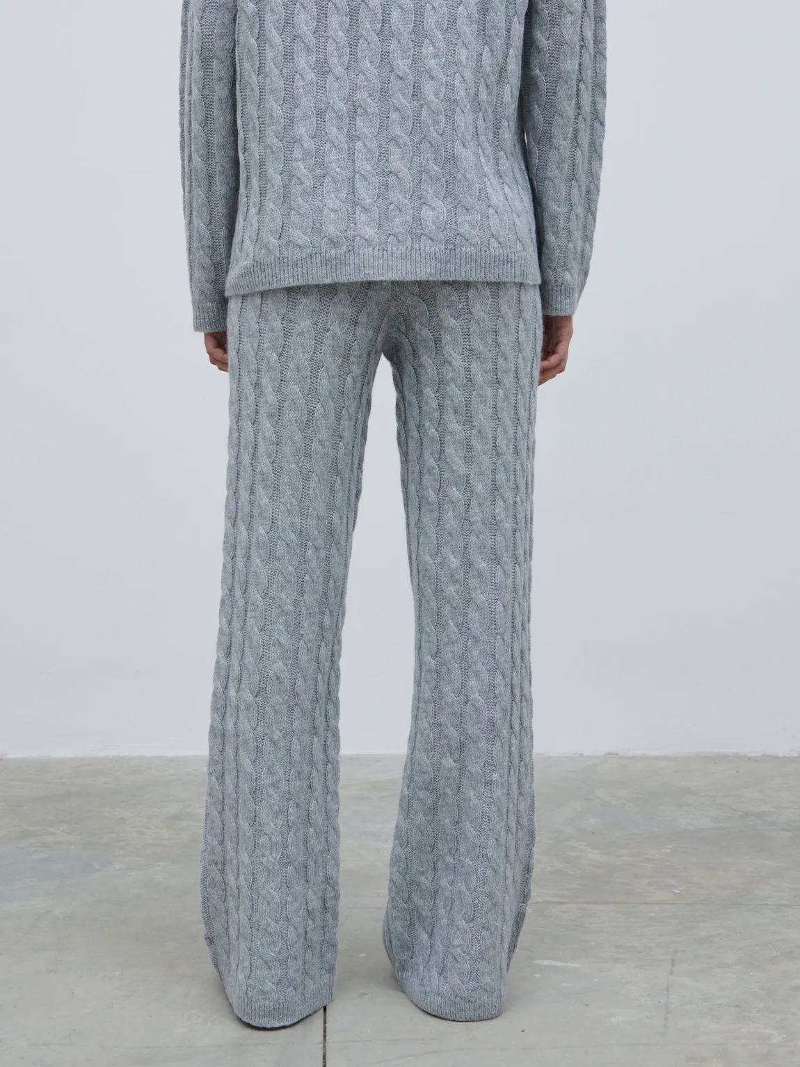 Jayde Cable Knit Trousers - Grey Marl sold by Pretty Lavish product image thumbnail 3