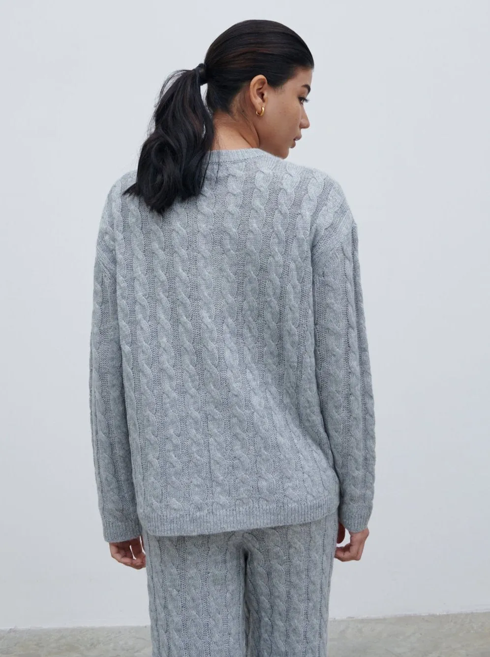 Jayde Cable Knit Jumper - Grey Marl sold by Pretty Lavish product image thumbnail 4
