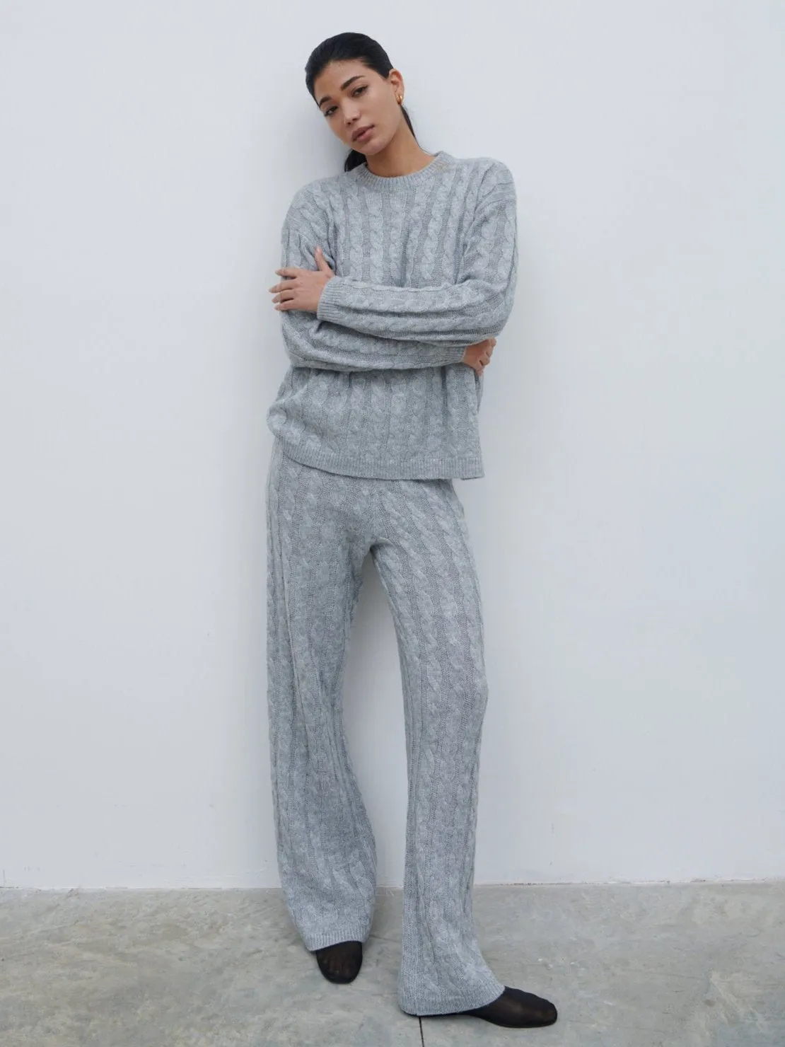 Jayde Cable Knit Jumper - Grey Marl sold by Pretty Lavish product image thumbnail 2