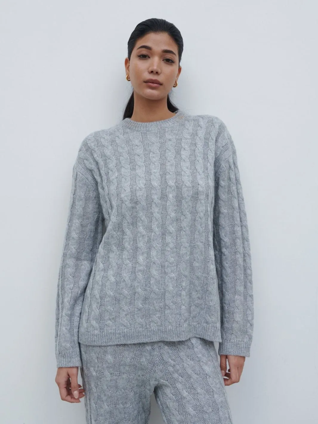 Jayde Cable Knit Jumper - Grey Marl sold by Pretty Lavish product image thumbnail 3