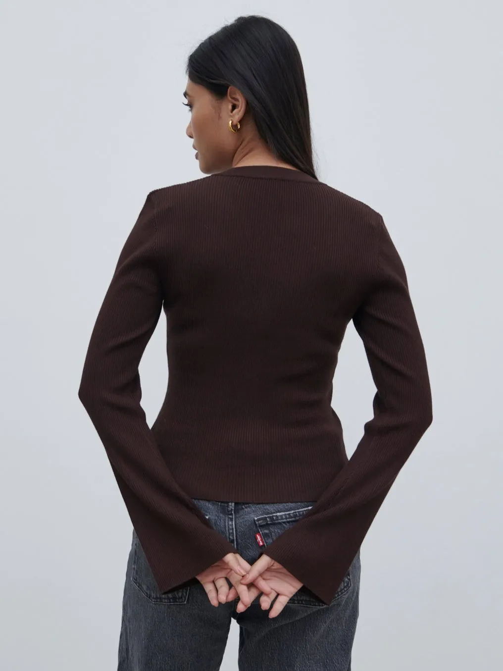 Lacey Button Down Top - Brown sold by Pretty Lavish product image thumbnail 4