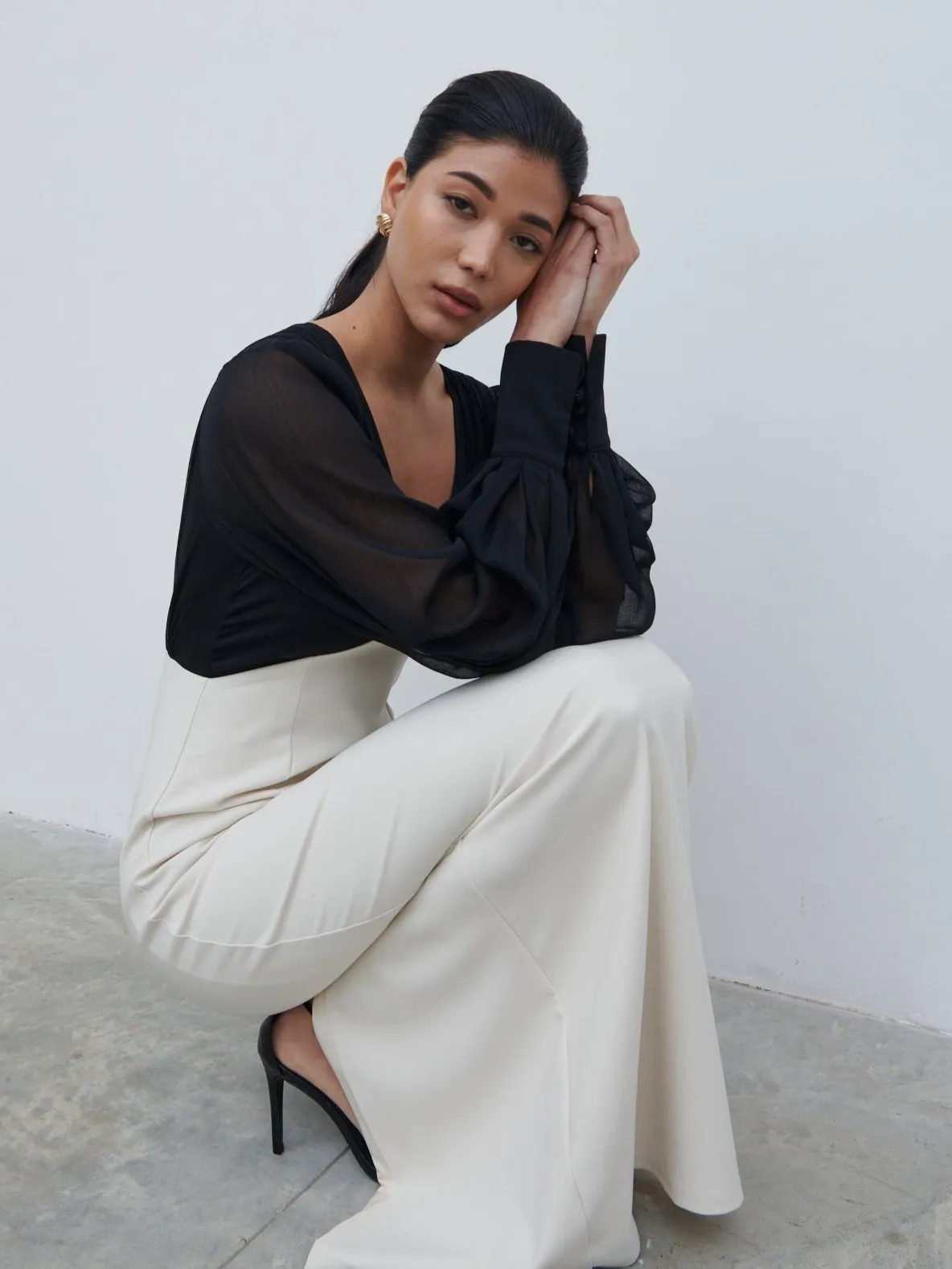 Ayla Contrast Maxi Dress - Black and White sold by Pretty Lavish product image thumbnail 2