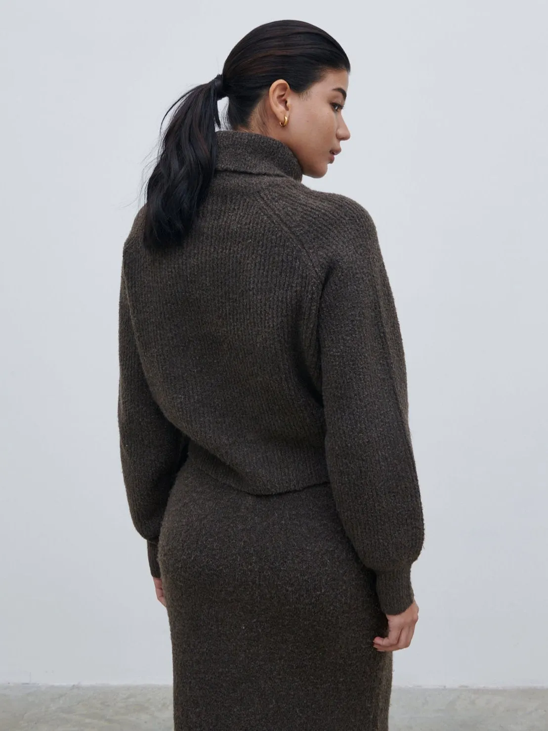 Camille High Neck Knit Cardigan - Bark sold by Pretty Lavish product image thumbnail 5