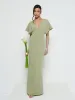 Sadie Crepe Maxi Bridesmaid Dress - Olive sold by Pretty Lavish