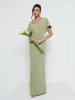 Sadie Crepe Maxi Bridesmaid Dress - Olive sold by Pretty Lavish
