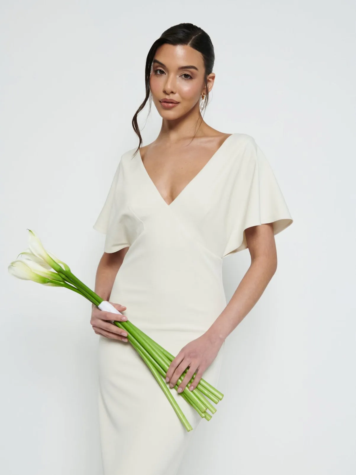 Sadie Crepe Maxi Bridesmaid Dress - Champagne sold by Pretty Lavish product image thumbnail 2