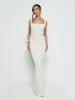 Harriet Cowl Neck Crepe Maxi Bridesmaid Dress - Champagne sold by Pretty Lavish