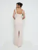 Harriet Cowl Neck Crepe Maxi Bridesmaid Dress - Blush sold by Pretty Lavish