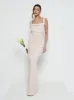 Harriet Cowl Neck Crepe Maxi Bridesmaid Dress - Blush sold by Pretty Lavish