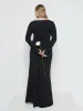 Reagan Square Neck Crepe Maxi Bridesmaid Dress - Black sold by Pretty Lavish