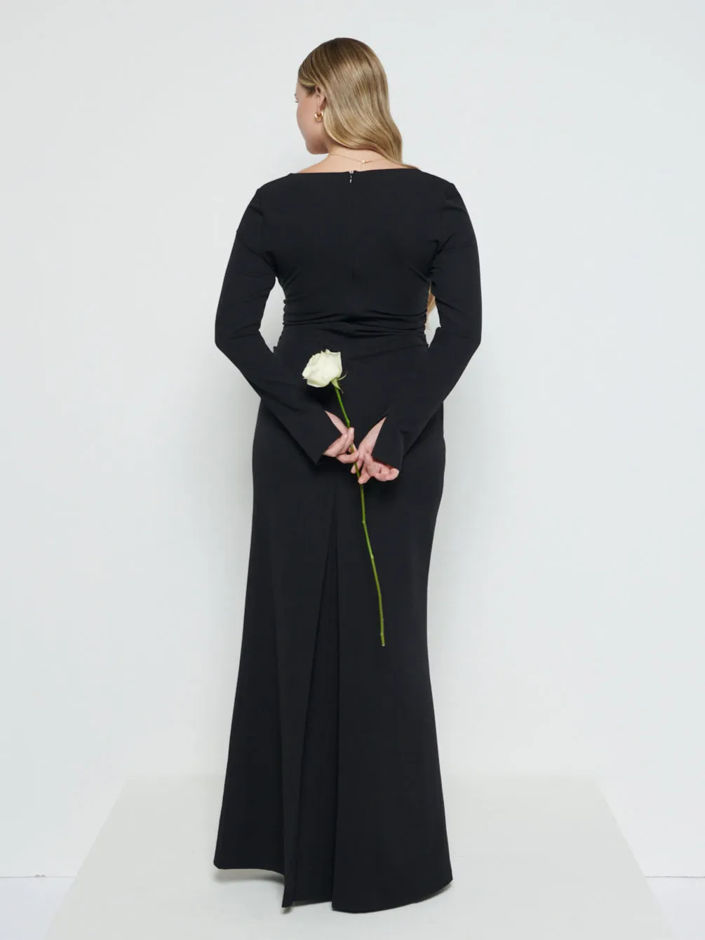 Reagan Square Neck Crepe Maxi Bridesmaid Dress - Black sold by Pretty Lavish product image thumbnail 2