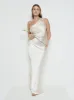 Juliet Ruched Maxi Bridesmaid Dress - Matte Champagne sold by Pretty Lavish