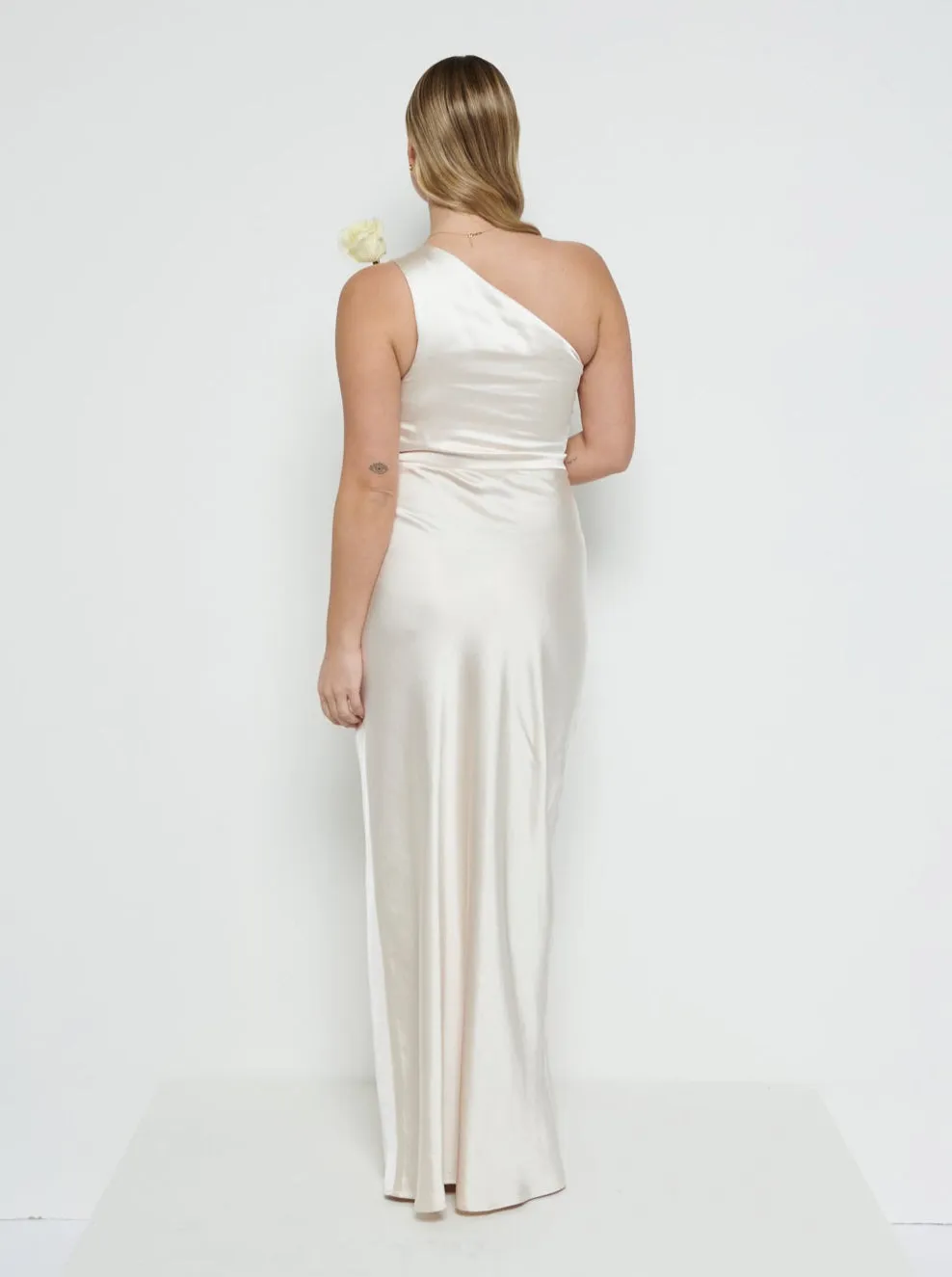 Juliet Ruched Maxi Bridesmaid Dress - Matte Champagne sold by Pretty Lavish product image thumbnail 3