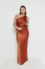 Juliet Ruched Maxi Bridesmaid Dress - Copper sold by Pretty Lavish