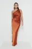 Juliet Ruched Maxi Bridesmaid Dress - Copper sold by Pretty Lavish