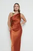 Juliet Ruched Maxi Bridesmaid Dress - Copper sold by Pretty Lavish