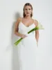 Tillie V-Neck Crepe Maxi Bridesmaid Dress - Ivory sold by Pretty Lavish