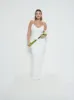 Tillie V-Neck Crepe Maxi Bridesmaid Dress - Ivory sold by Pretty Lavish