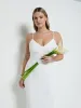 Tillie V-Neck Crepe Maxi Bridesmaid Dress - Ivory sold by Pretty Lavish