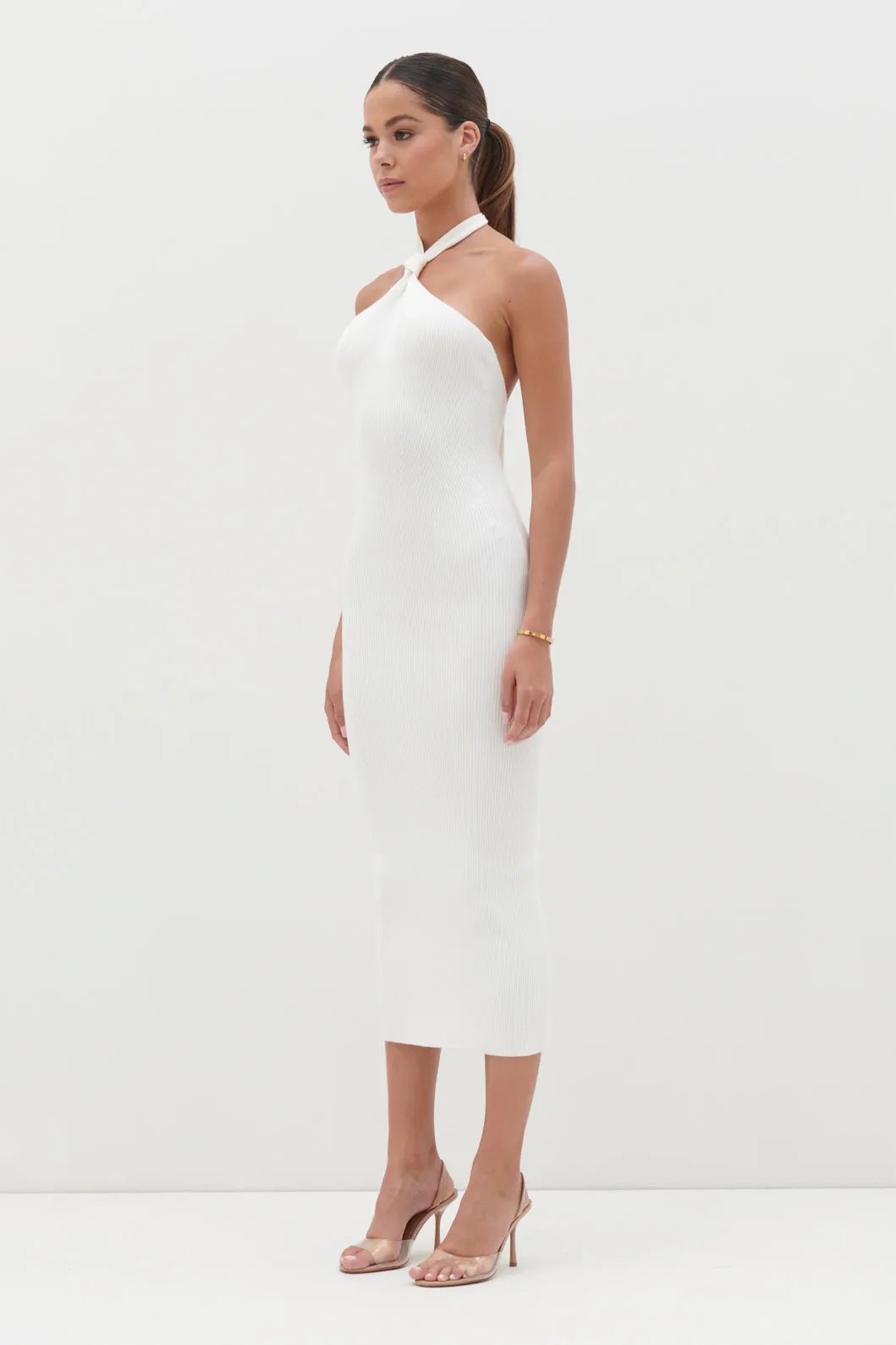 Kate Knot Midaxi Knit Dress - Cream sold by Pretty Lavish product image thumbnail 5