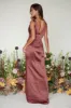 Piper Maxi Bridesmaid Dress - Matte Mahogany sold by Pretty Lavish