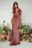 Piper Maxi Bridesmaid Dress - Matte Mahogany sold by Pretty Lavish