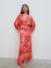 Theia Batwing Maxi Dress - Pink Large Scale Floral sold by Pretty Lavish