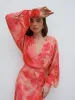 Theia Batwing Maxi Dress - Pink Large Scale Floral sold by Pretty Lavish