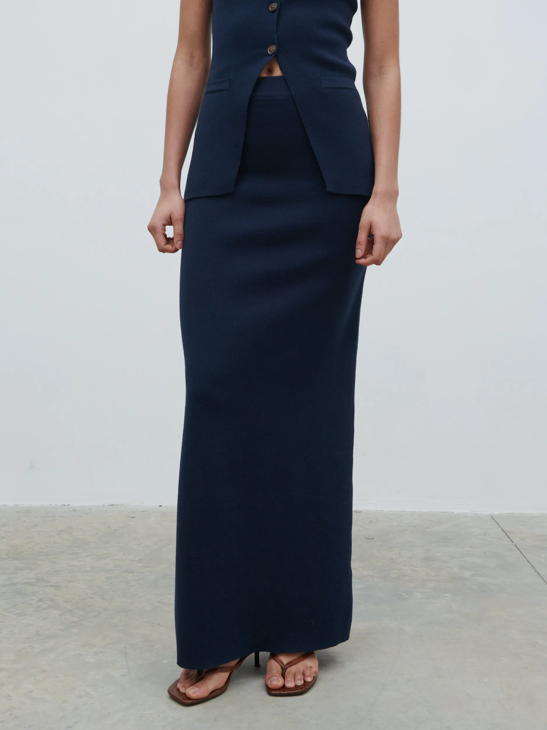 Alba Knit Maxi Skirt - Navy sold by Pretty Lavish product image thumbnail 5