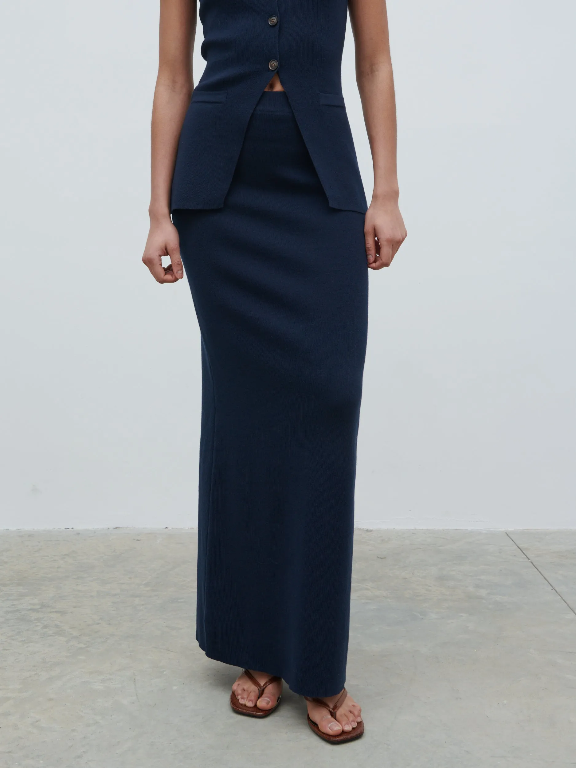 Alba Knit Maxi Skirt - Navy sold by Pretty Lavish product image thumbnail 2