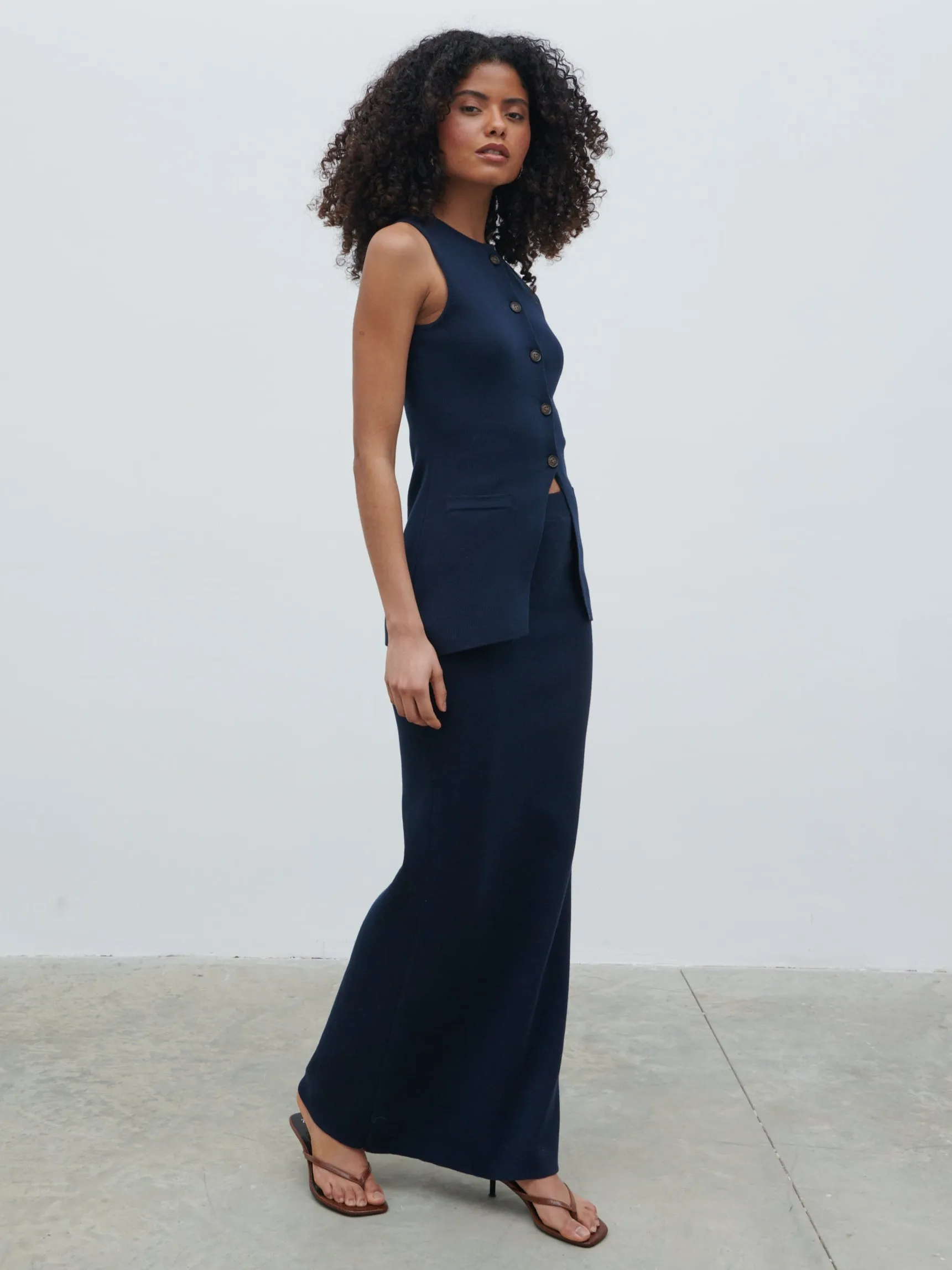 Alba Knit Maxi Skirt - Navy sold by Pretty Lavish product image thumbnail 4