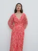 Jade Pleated Midaxi Dress - Pink Multi Abstract Print sold by Pretty Lavish