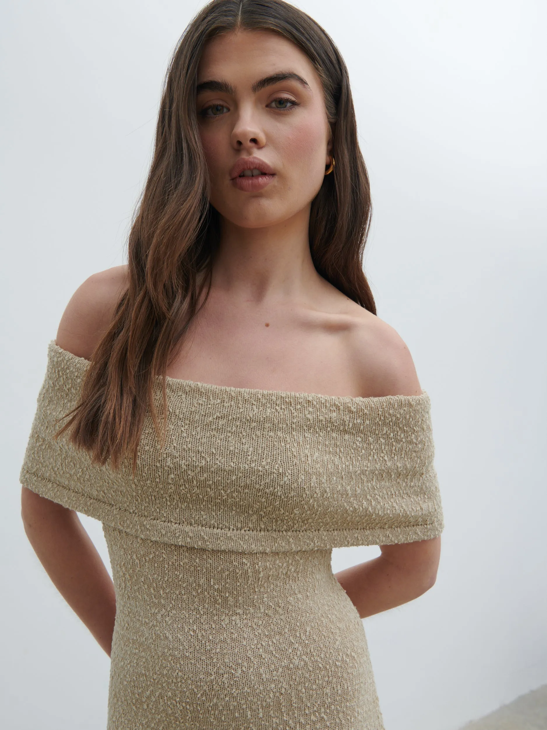 Selma Boucle Knit Maxi Dress - Stone sold by Pretty Lavish product image thumbnail 4