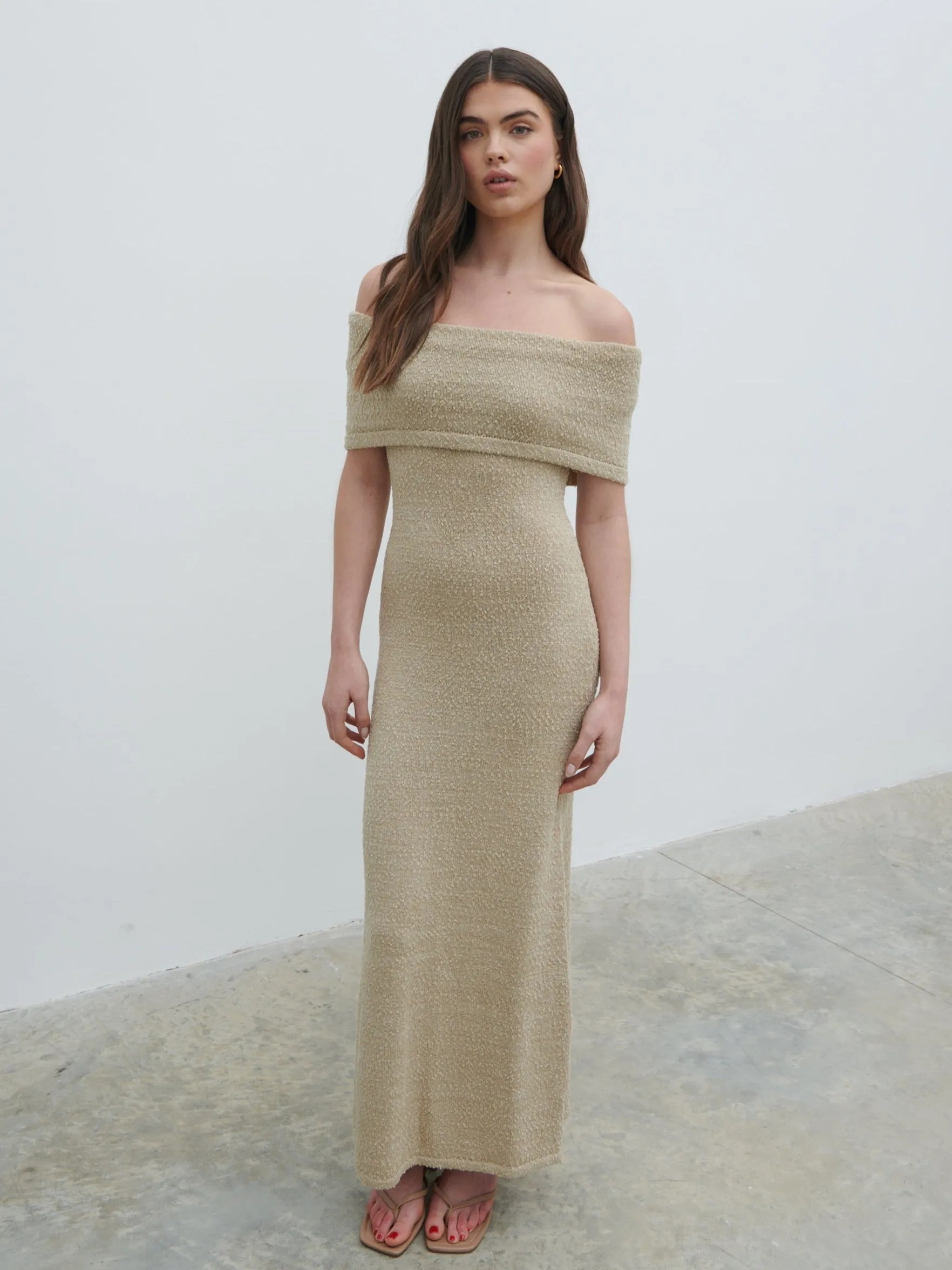 Selma Boucle Knit Maxi Dress - Stone sold by Pretty Lavish product image thumbnail 5
