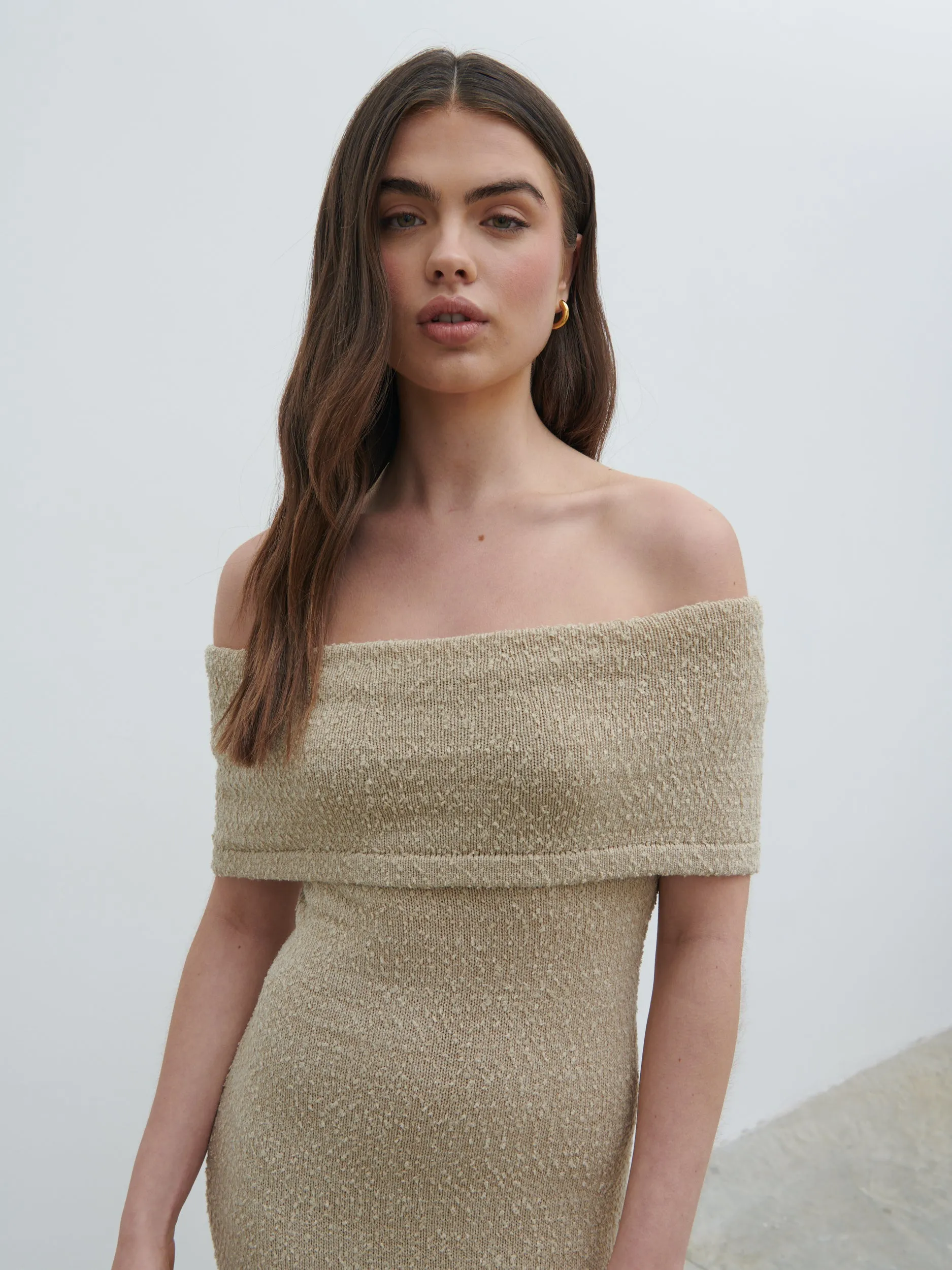 Selma Boucle Knit Maxi Dress - Stone sold by Pretty Lavish product image thumbnail 2