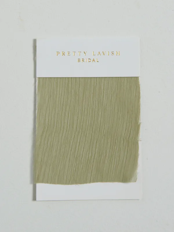 Textured Chiffon Recycled Olive Swatch sold by Pretty Lavish