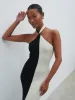 Berkley Contrast Knit Maxi Dress - Cream and Black sold by Pretty Lavish