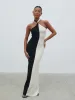 Berkley Contrast Knit Maxi Dress - Cream and Black sold by Pretty Lavish