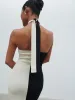 Berkley Contrast Knit Maxi Dress - Cream and Black sold by Pretty Lavish
