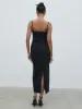 Carena Extreme Bow Midaxi Dress - Black and Cream sold by Pretty Lavish