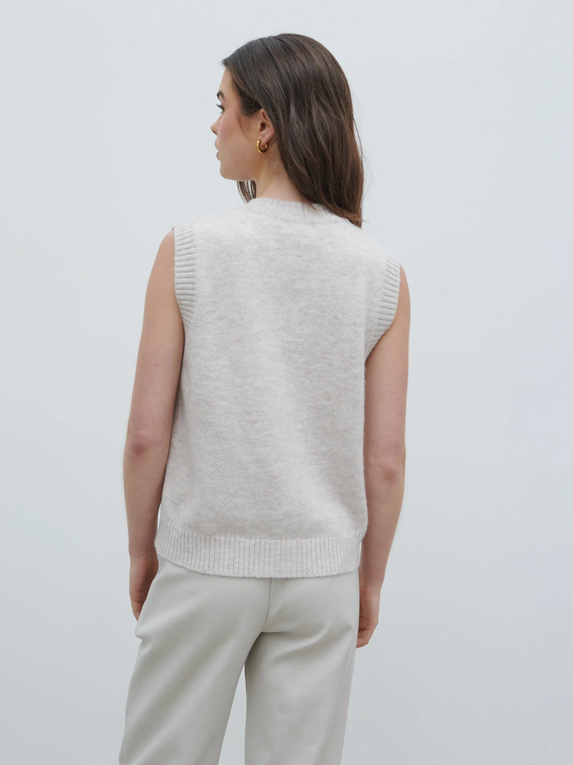 Leonora Fluffy Knit Waistcoat - Chalk sold by Pretty Lavish product image thumbnail 5