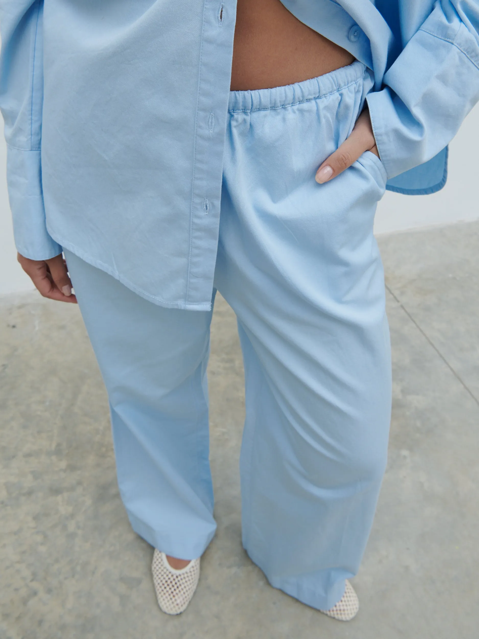 Ryleigh Cotton Trousers - Light Blue sold by Pretty Lavish product image thumbnail 4