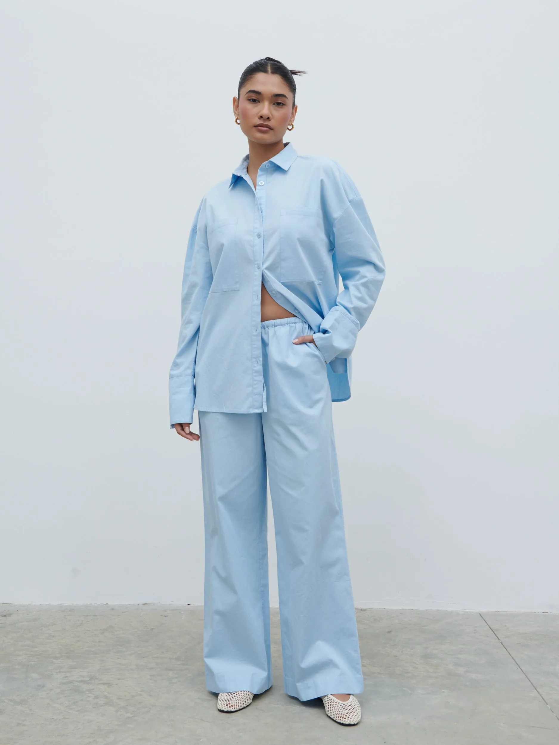 Ryleigh Cotton Trousers - Light Blue sold by Pretty Lavish product image thumbnail 5