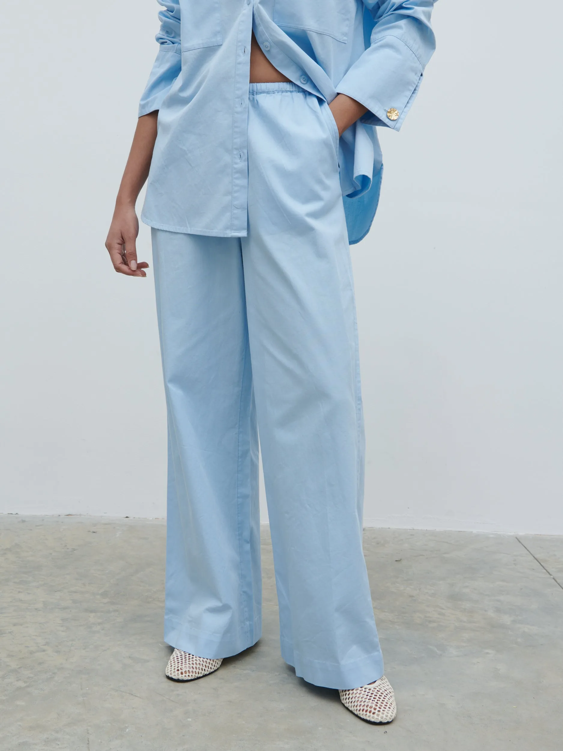 Ryleigh Cotton Trousers - Light Blue sold by Pretty Lavish product image thumbnail 2