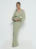 Sienna Long Sleeve Chiffon Bridesmaid Dress - Olive sold by Pretty Lavish