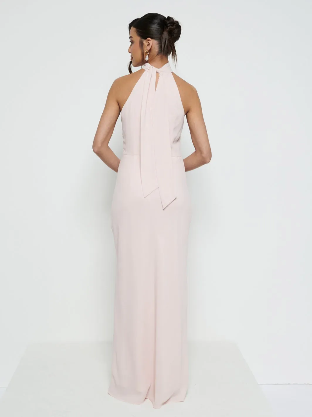 Odelle Tie Back Chiffon Maxi Bridesmaid Dress - Blush sold by Pretty Lavish product image thumbnail 3