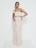 Julia Strapless Crepe Maxi Bridesmaid Dress - Blush sold by Pretty Lavish