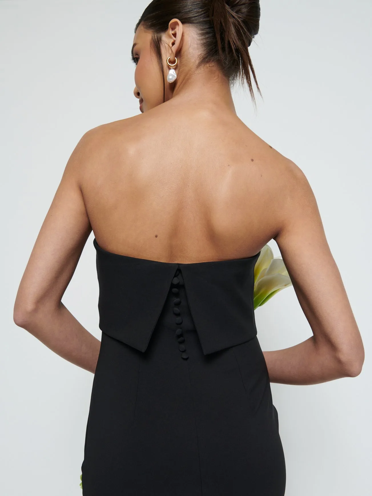 Julia Strapless Crepe Maxi Bridesmaid Dress - Black sold by Pretty Lavish product image thumbnail 5