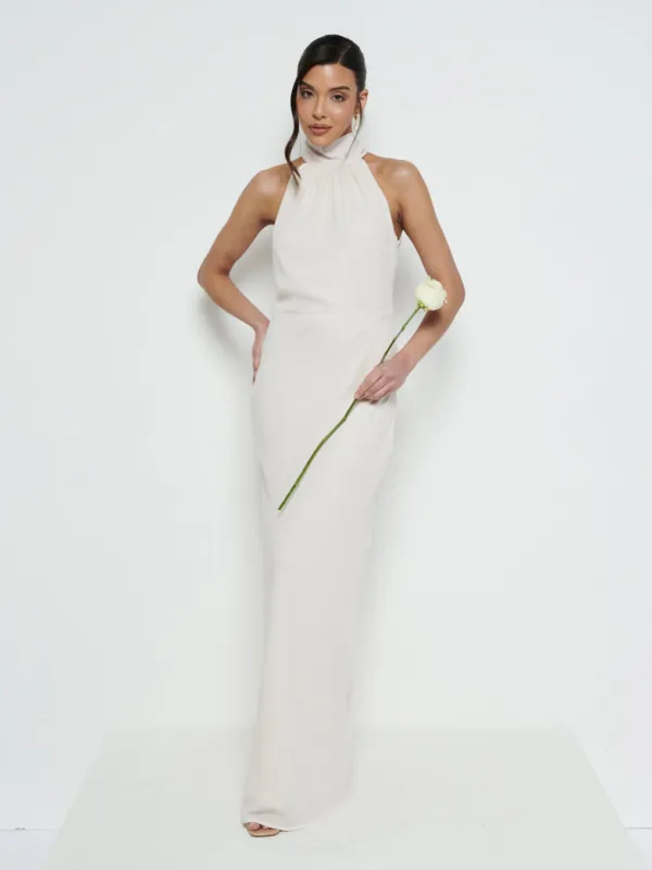 Odelle Chiffon Maxi Bridesmaid Dress - Champagne sold by Pretty Lavish